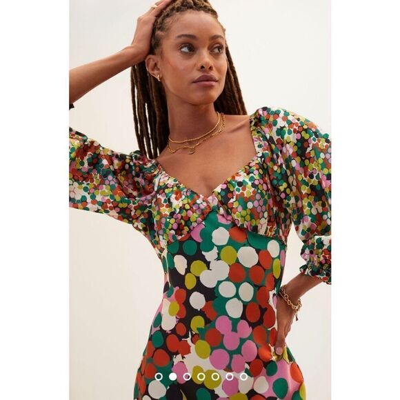 Anthropologie x Porridge Floral Puff-Sleeved Maxi Dress Size SP - Picture 3 of 8